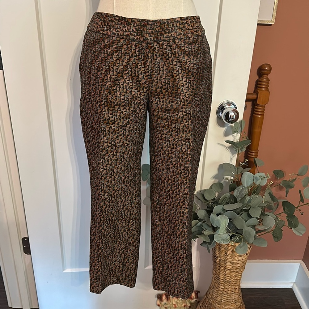 Boden cropped pockets low rise ankle textured 6P orange black zipper pants